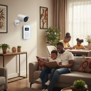 Family in Nigeria protected by modern home security system